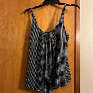 New York &co black and white polka dot tank/blouse. 95%polyester 5%silk
